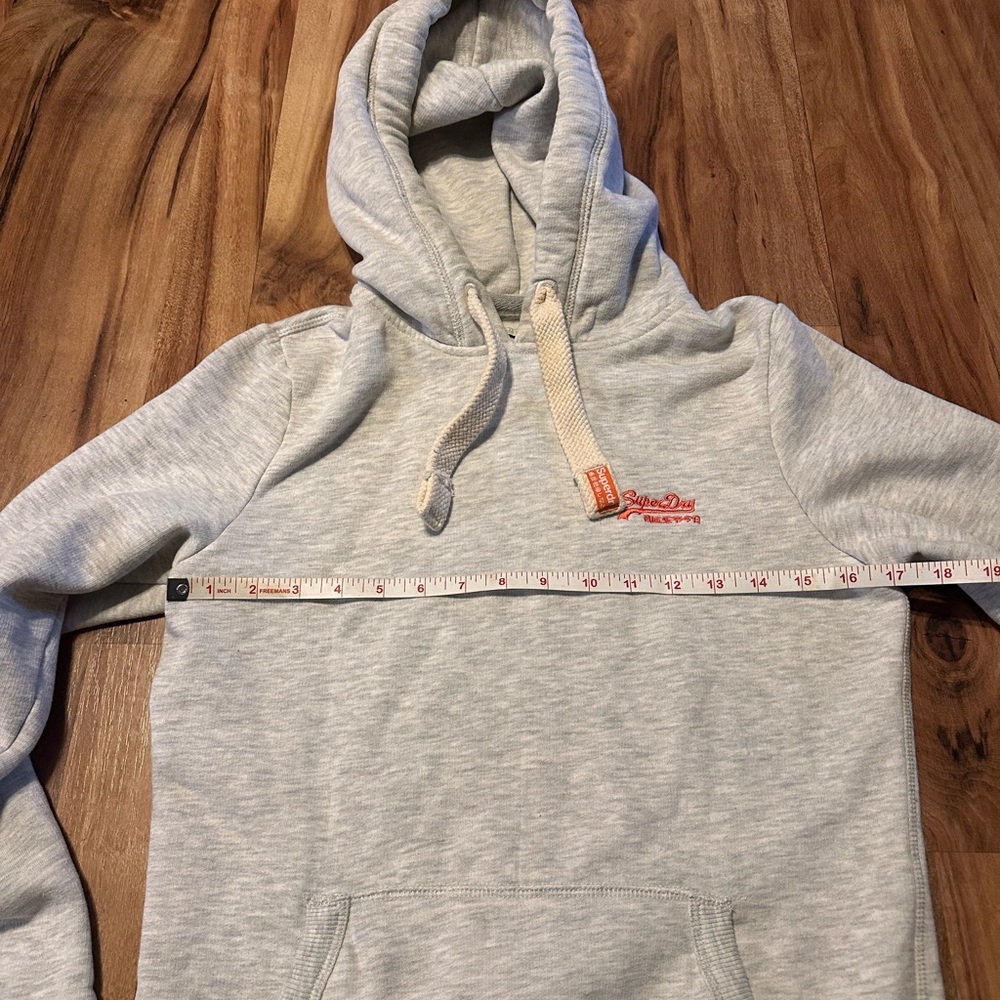 Superdry Gray Pullover Hoodie Women’s Size M Fleece Lined Streetwear Y2K - Picture 6 of 8
